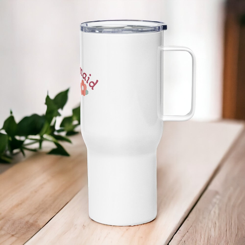 Bridesmaid Travel Mug with Handle, 25oz